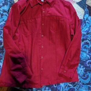 Croft & Barrow Women's Red Button Down Shirt